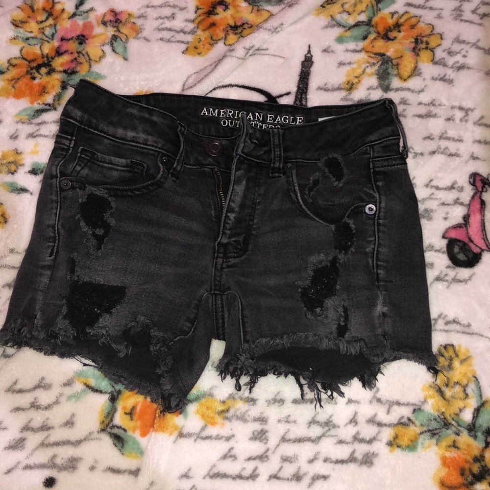 Ripped Black Shorts